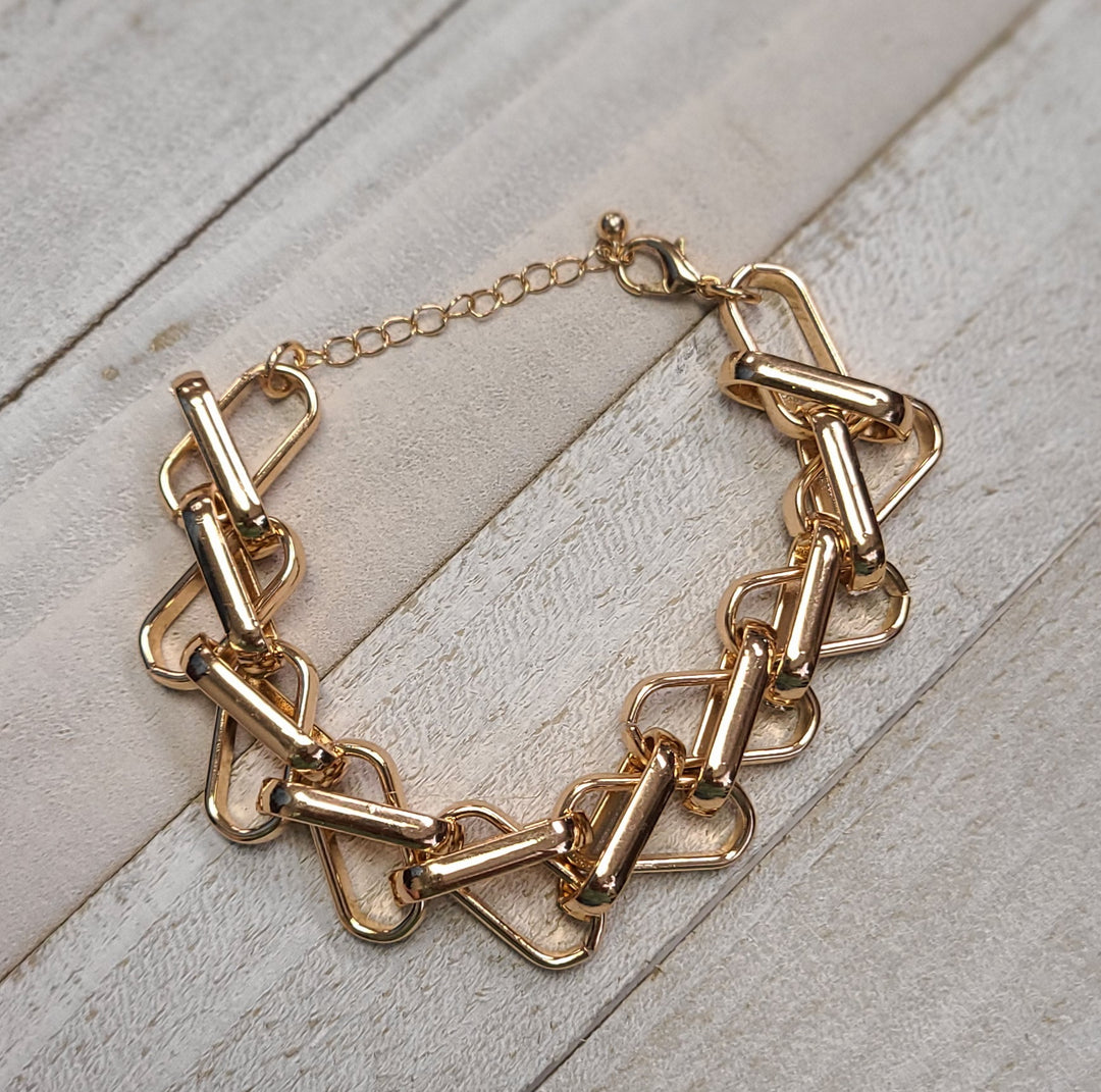 Gold Paper Clip Bracelet