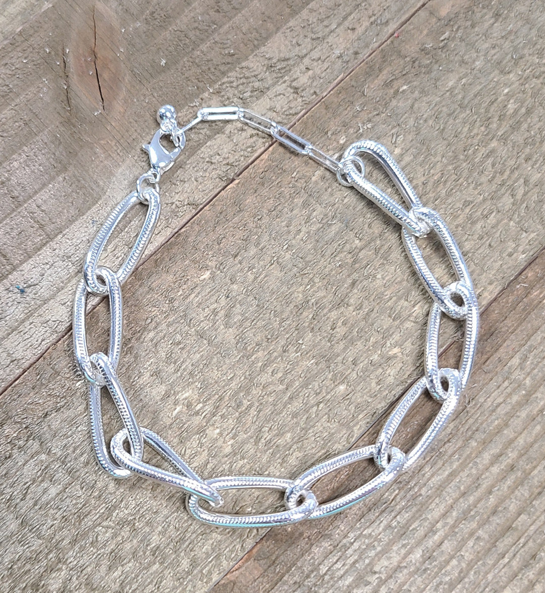 Silver Paperclip Bracelet