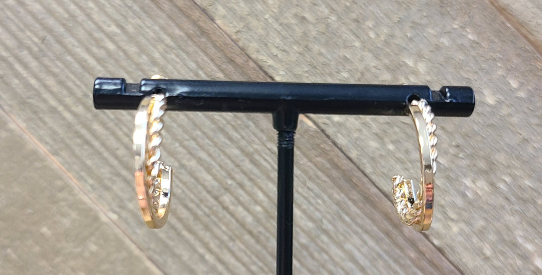 Gold Twist Hoop Earring