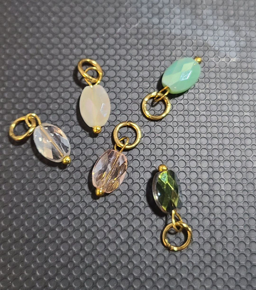 Gold Oval Glass Charm