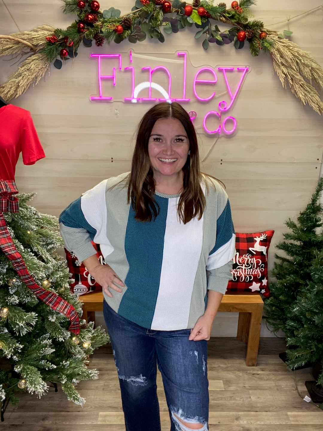 Evergreen Stripe Top