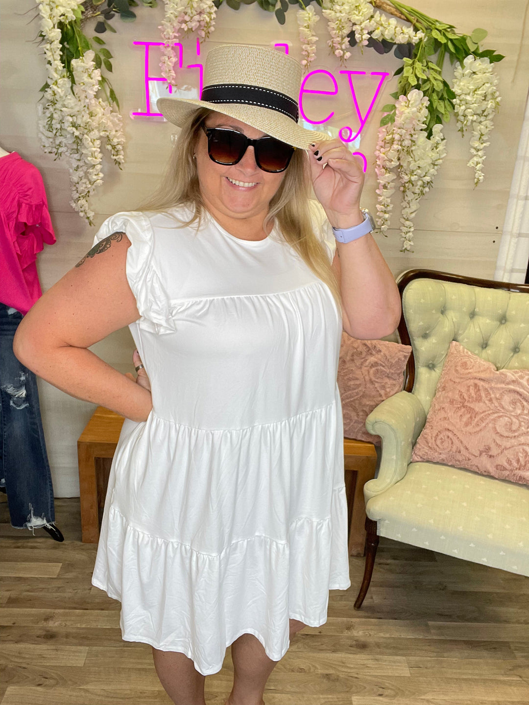 Cap Sleeve Tiered Dress