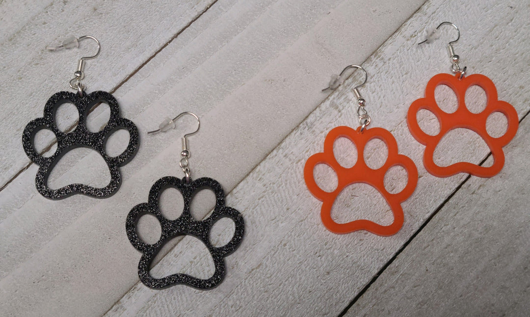 Tiger Paw Acrylic Earrings