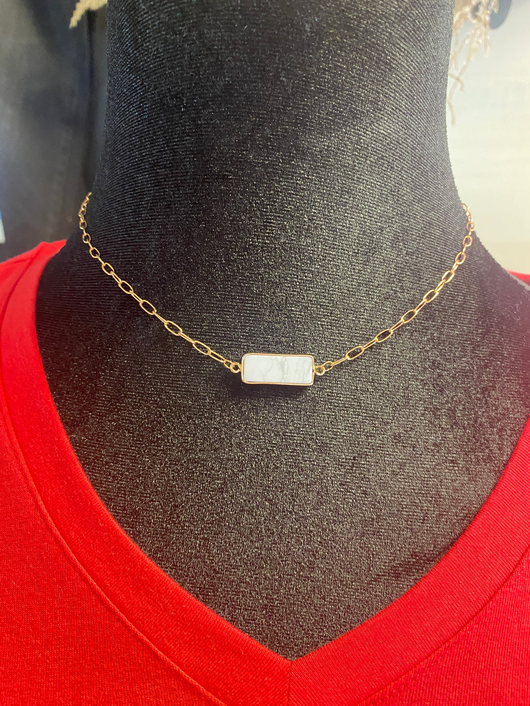 Gold & Marble Necklace