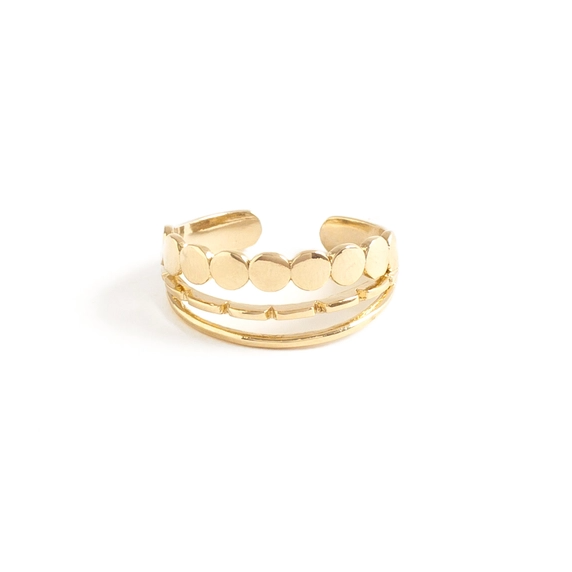 3 Row Gold Ring