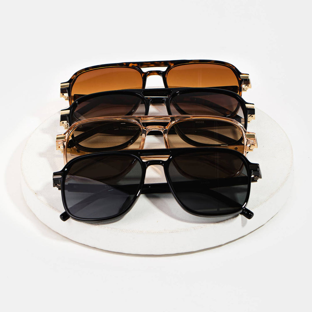 Double Bridge Aviator Sunglasses
