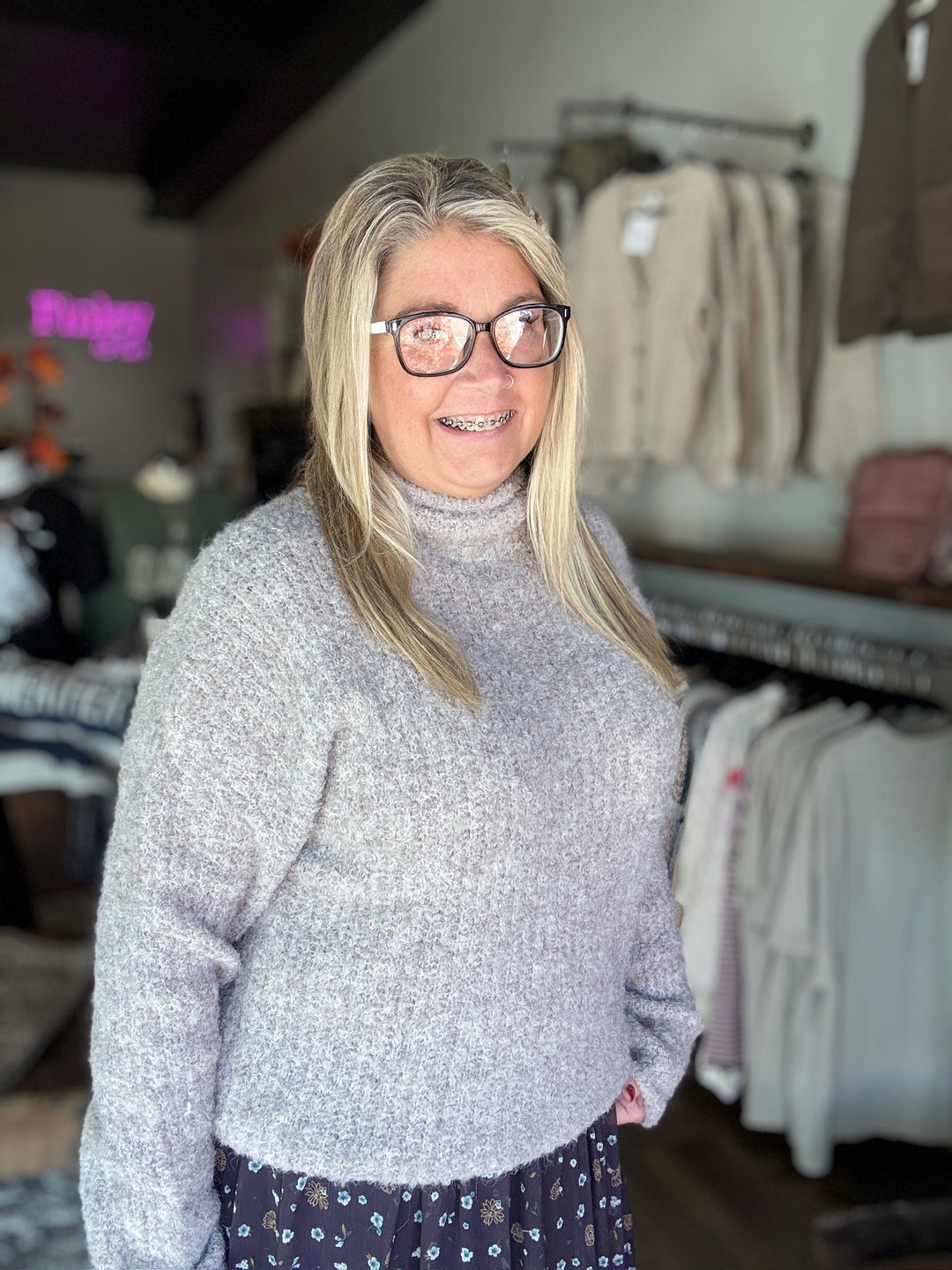 Cozy Cloud Mock Neck Sweater
