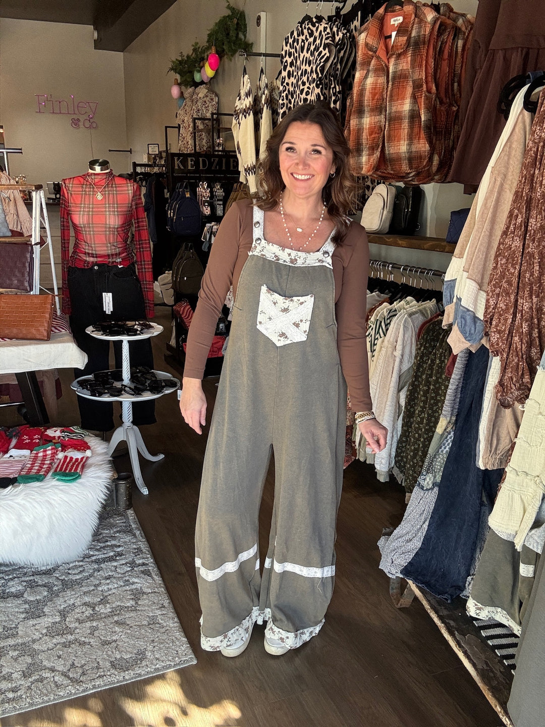 Vintage Green Patchwork Jumpsuit