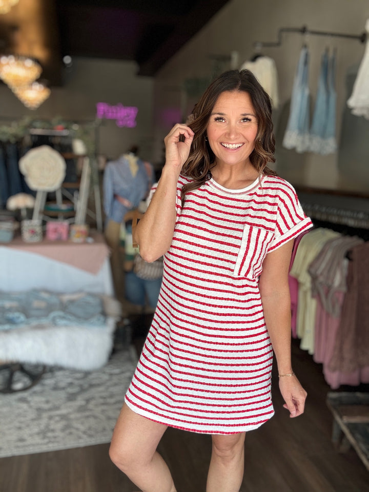 Americana Striped T Shirt Dress