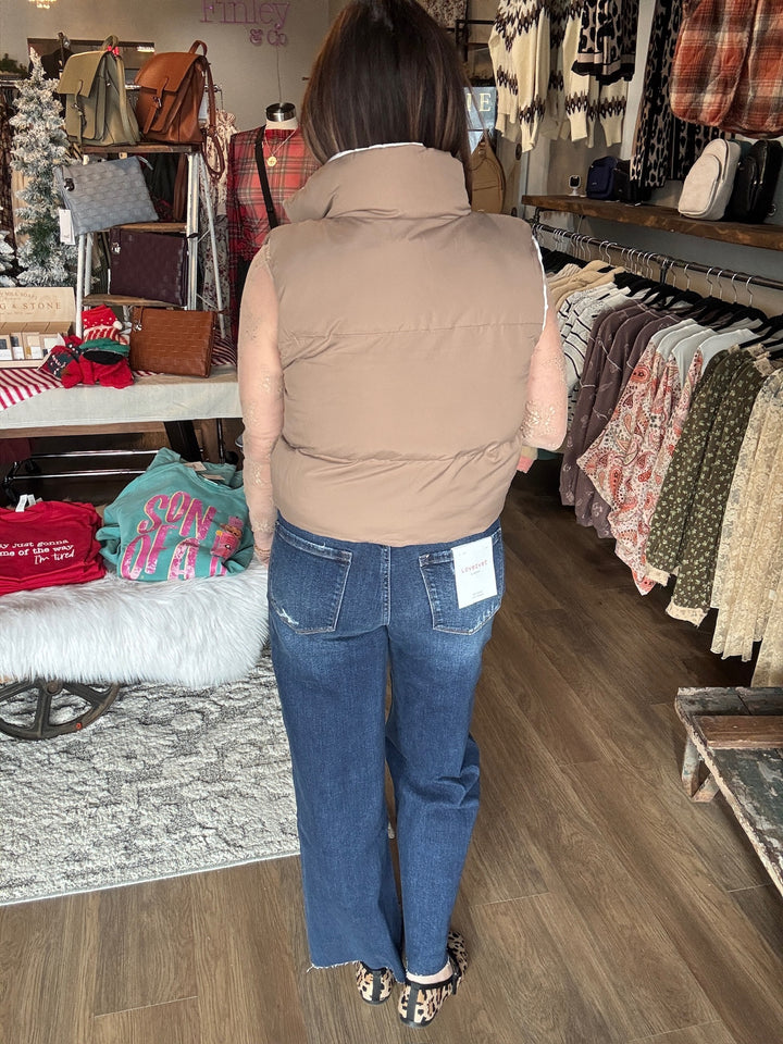 Reversible Cropped Puffer Vest