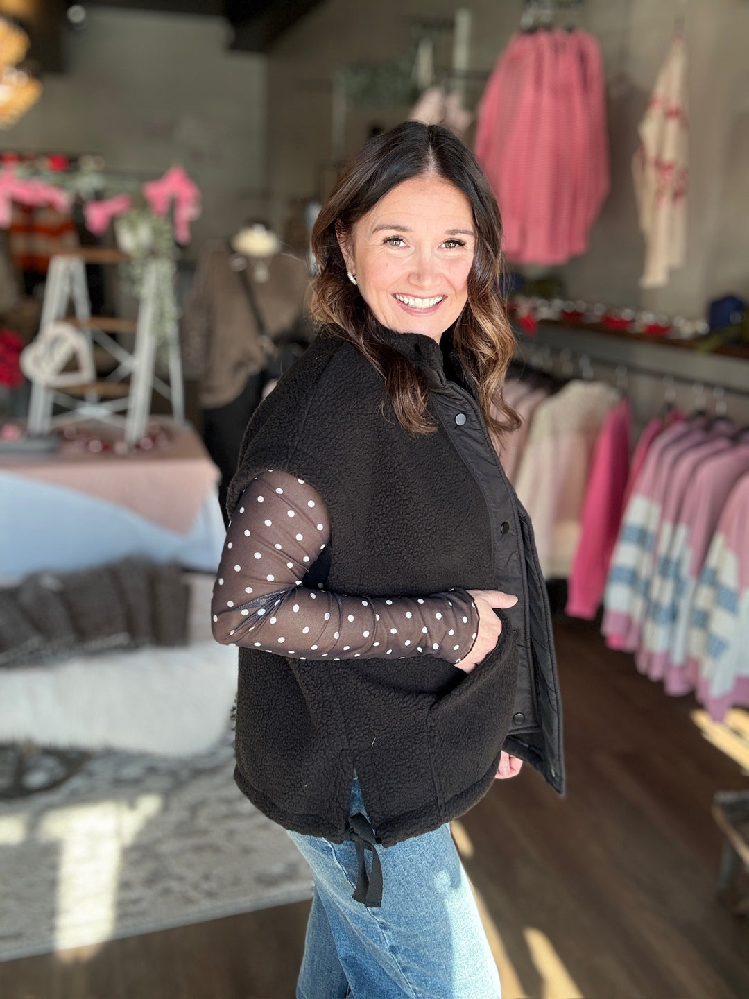 Cozy Black Fleece Vest