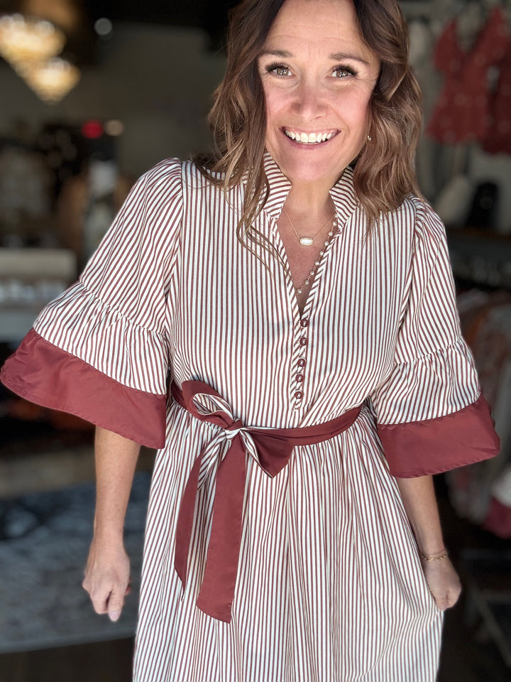 Fall Striped Maxi Dress