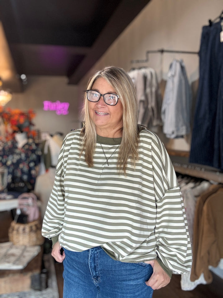 Falling For Stripes Sweatshirt