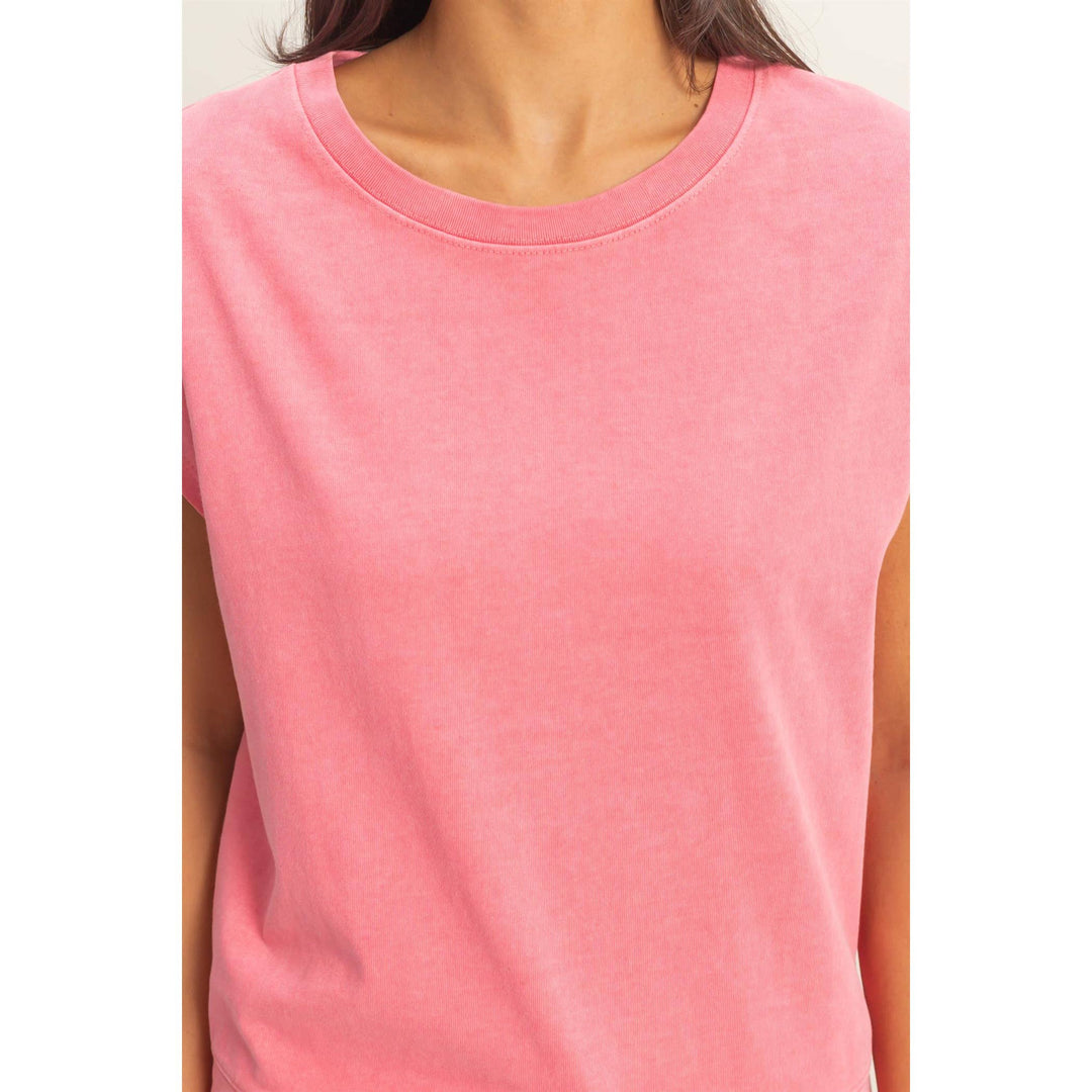 Sleeveless Crew Neck Top and Shorts Set