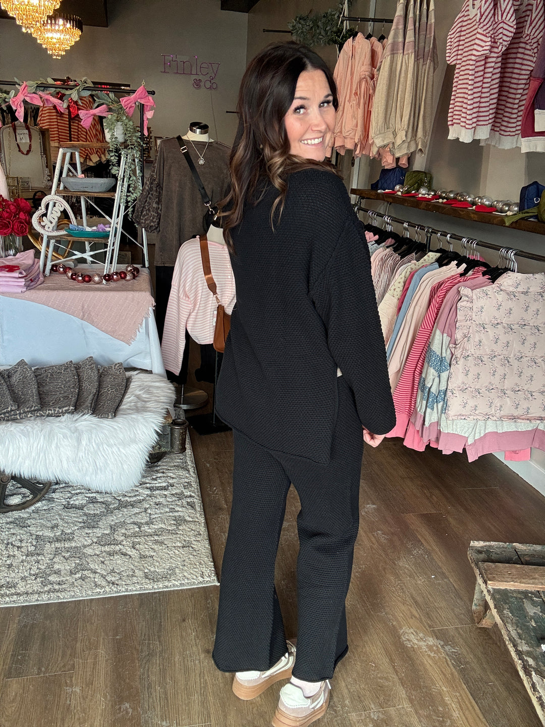 Cozy Up Black Knit Set