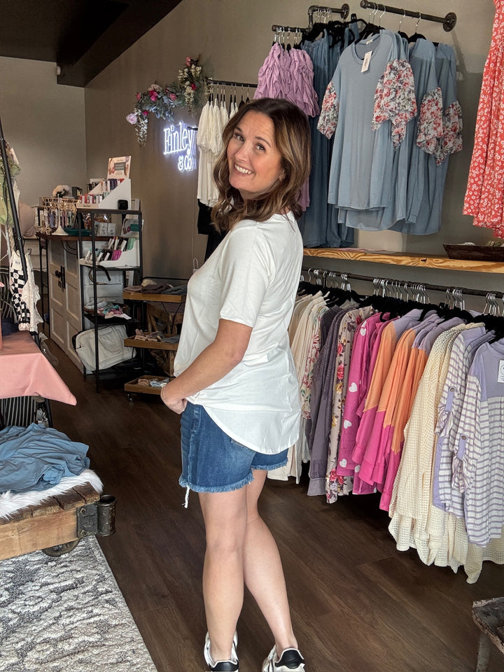 Short Sleeve Rounded Hem Tee