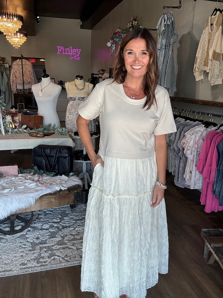 Tee Layered Lace Dress