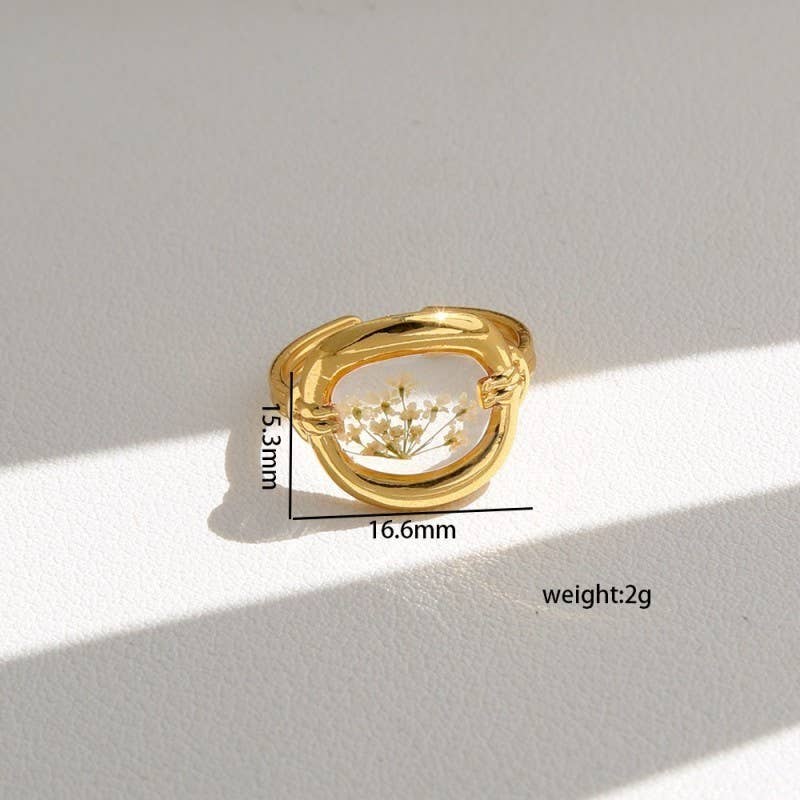 18K STAINLESS STEEL TARNISH FREE FLORAL RINGS