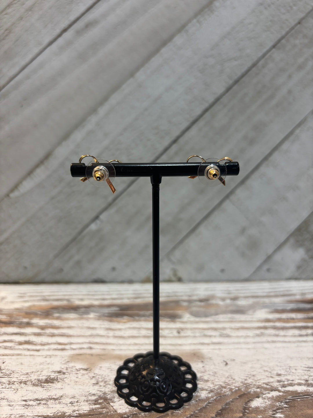 Gold Bow Stud Earrings
