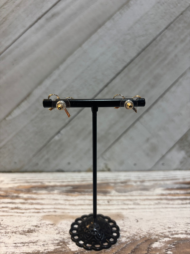 Gold Bow Stud Earrings