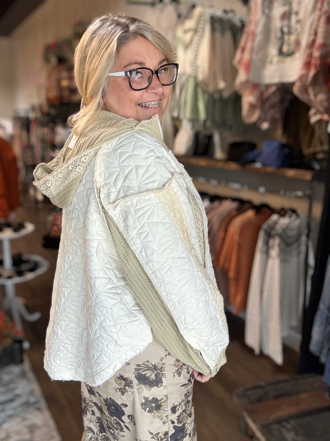 Pol Quilted Hooded Sweatshirt