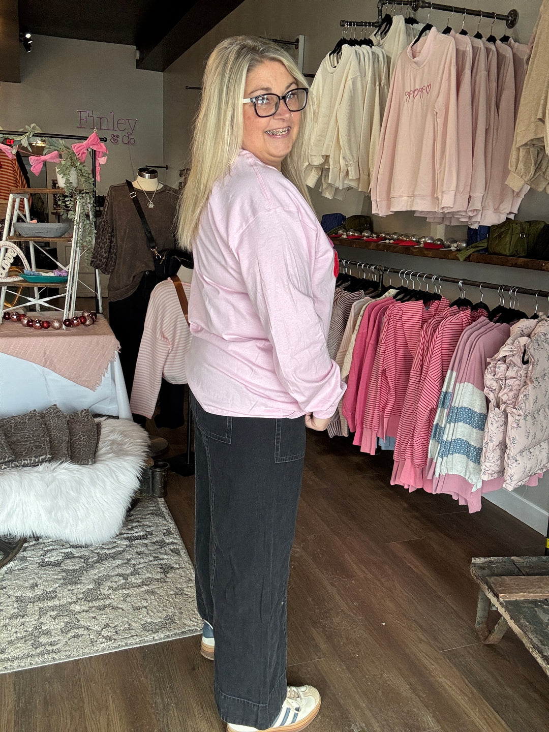 Black Denim Wide Leg Pants