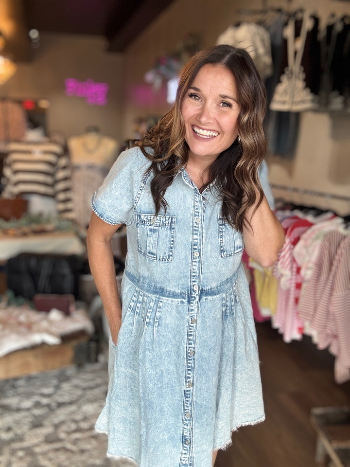 Denim Button Down Dress