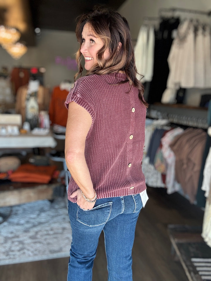 Washed Knit Sweater Top