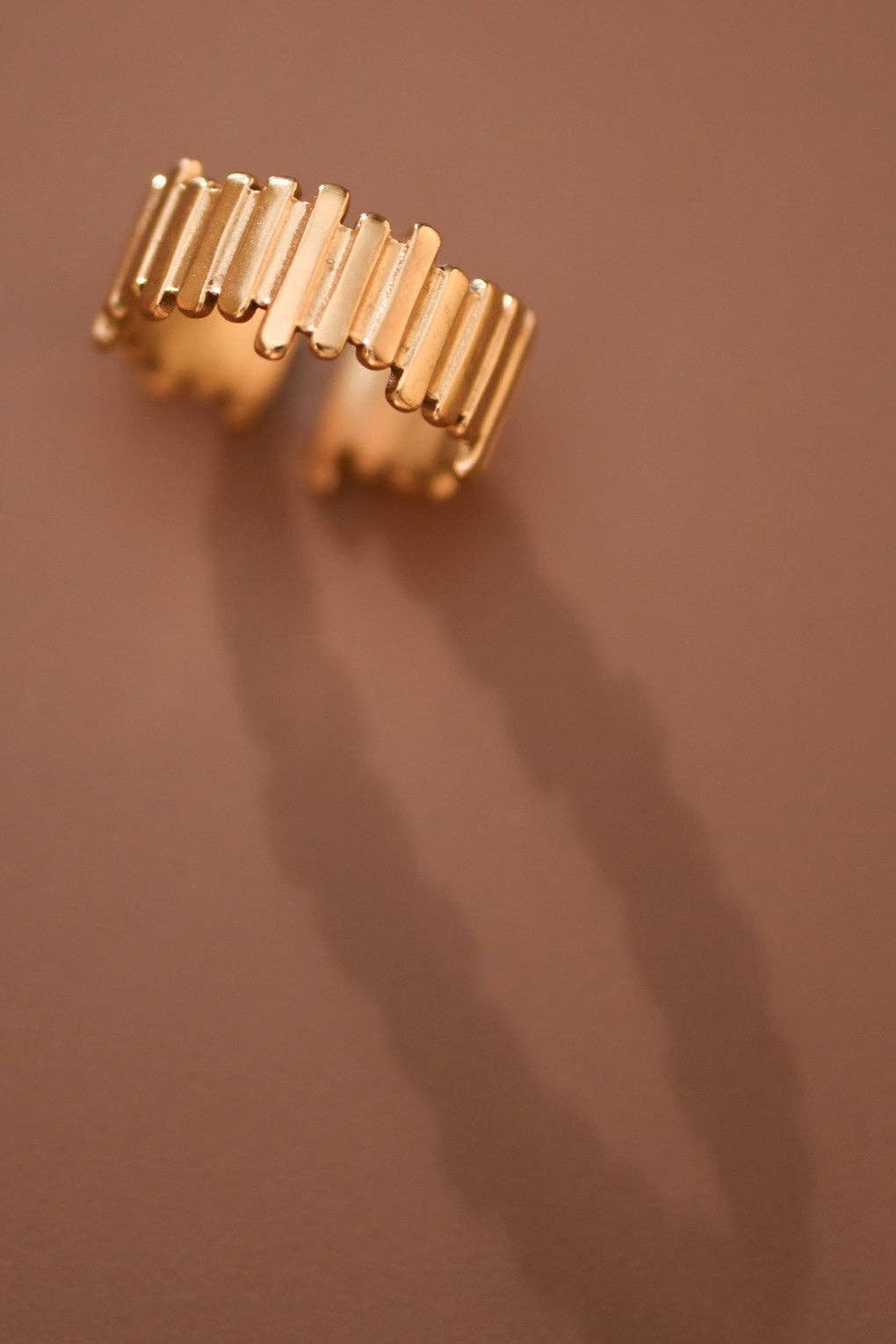 18K Gold Plated Waterproof Stainless Steel Ring - 7869