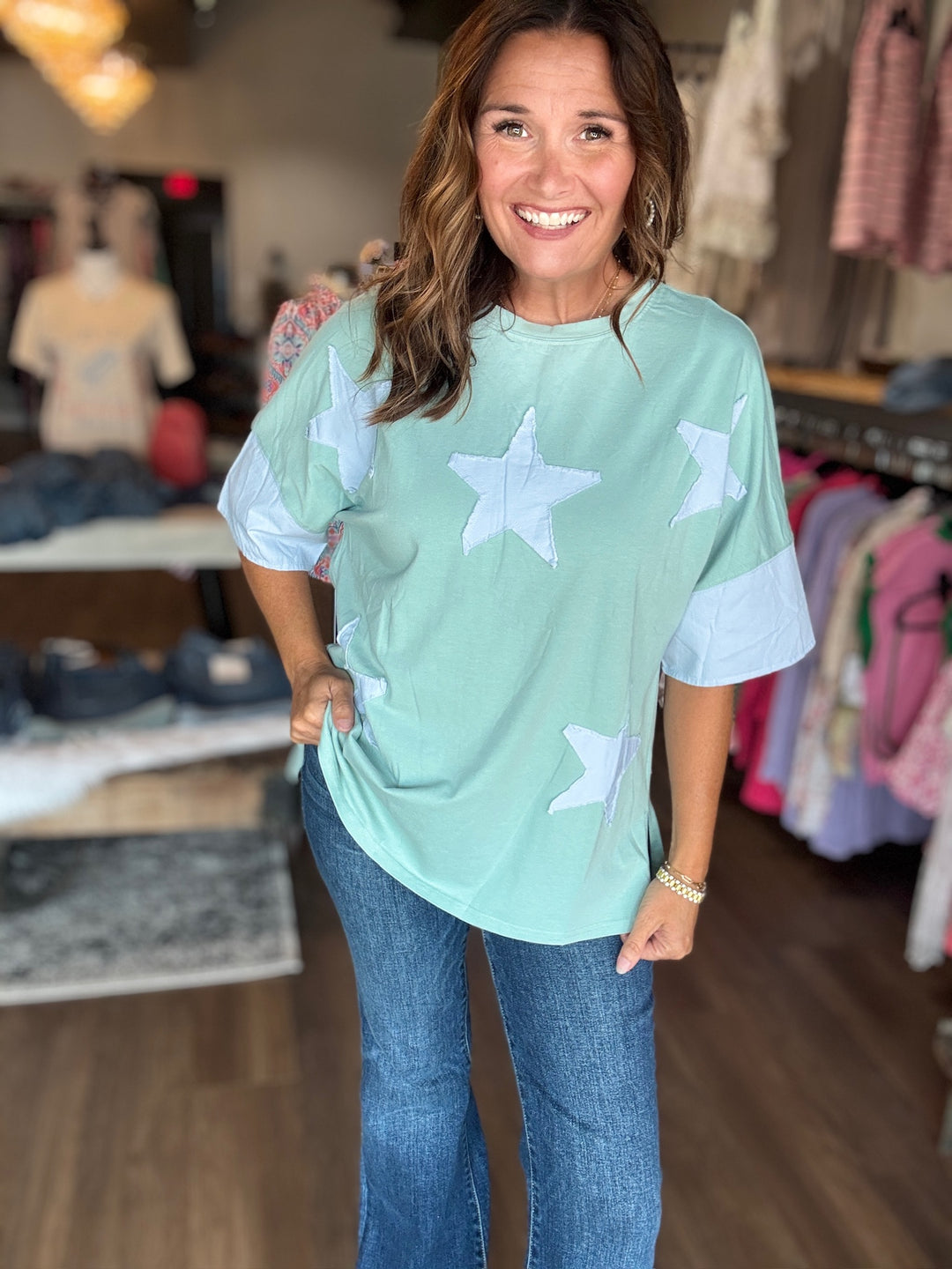 Star Patched Oversize Tee