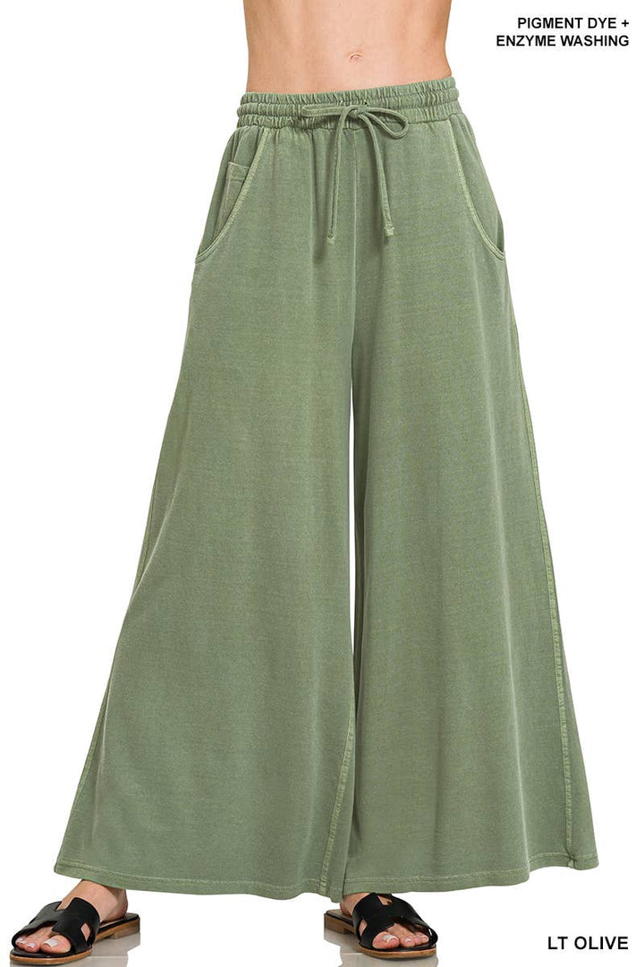1016 French Terry Pigment Dye & Enzyme Wash Pants w/ Pockets SI-2