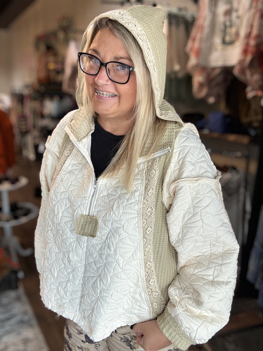 Pol Quilted Hooded Sweatshirt