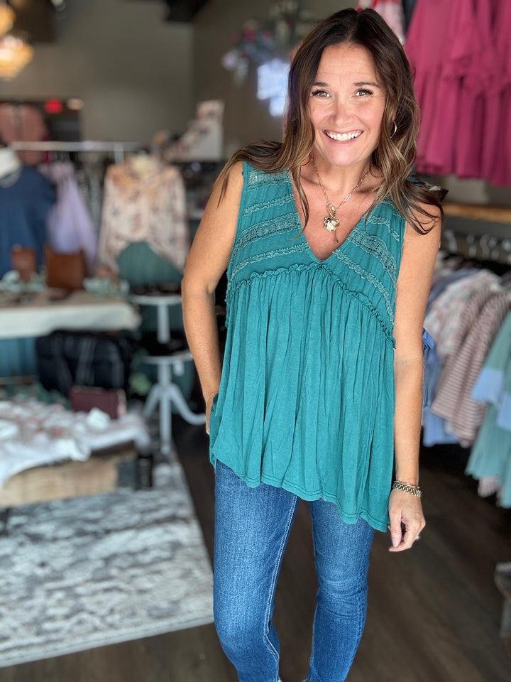 V Neck Babydoll tank