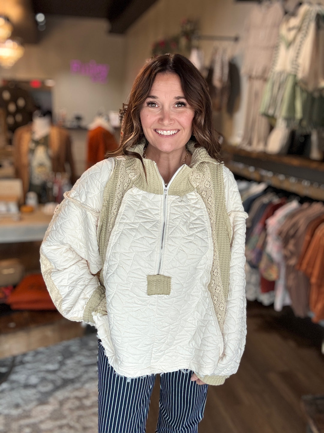 Pol Quilted Hooded Sweatshirt