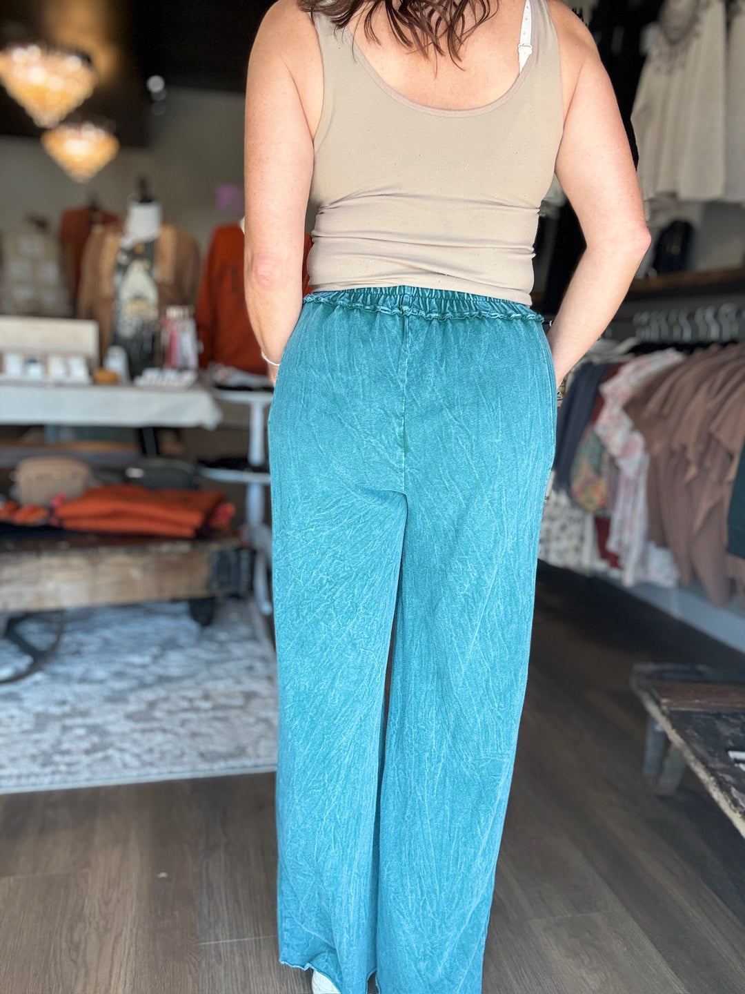 Green Mineral Wash Sweatpants