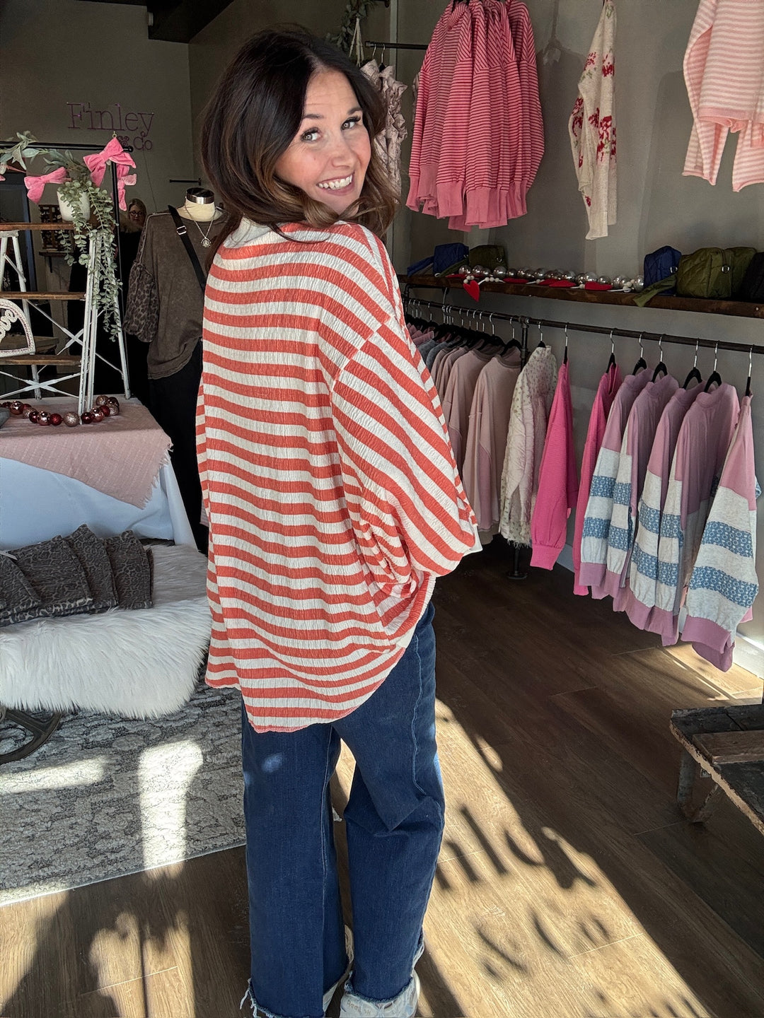 Tiger Spirit Striped Sweatshirt