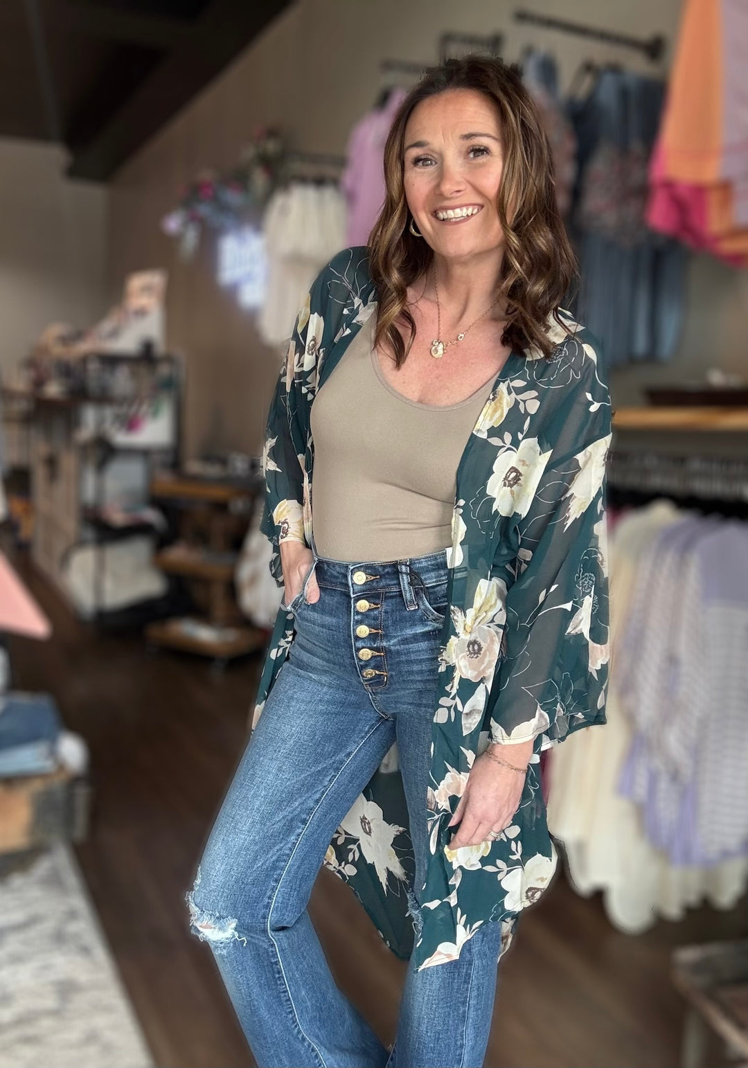 Floral Printed Kimono