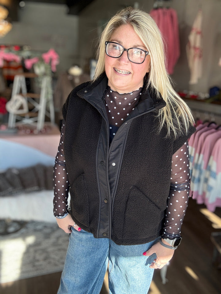 Cozy Black Fleece Vest