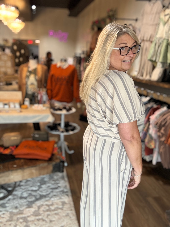 Taupe Striped Set