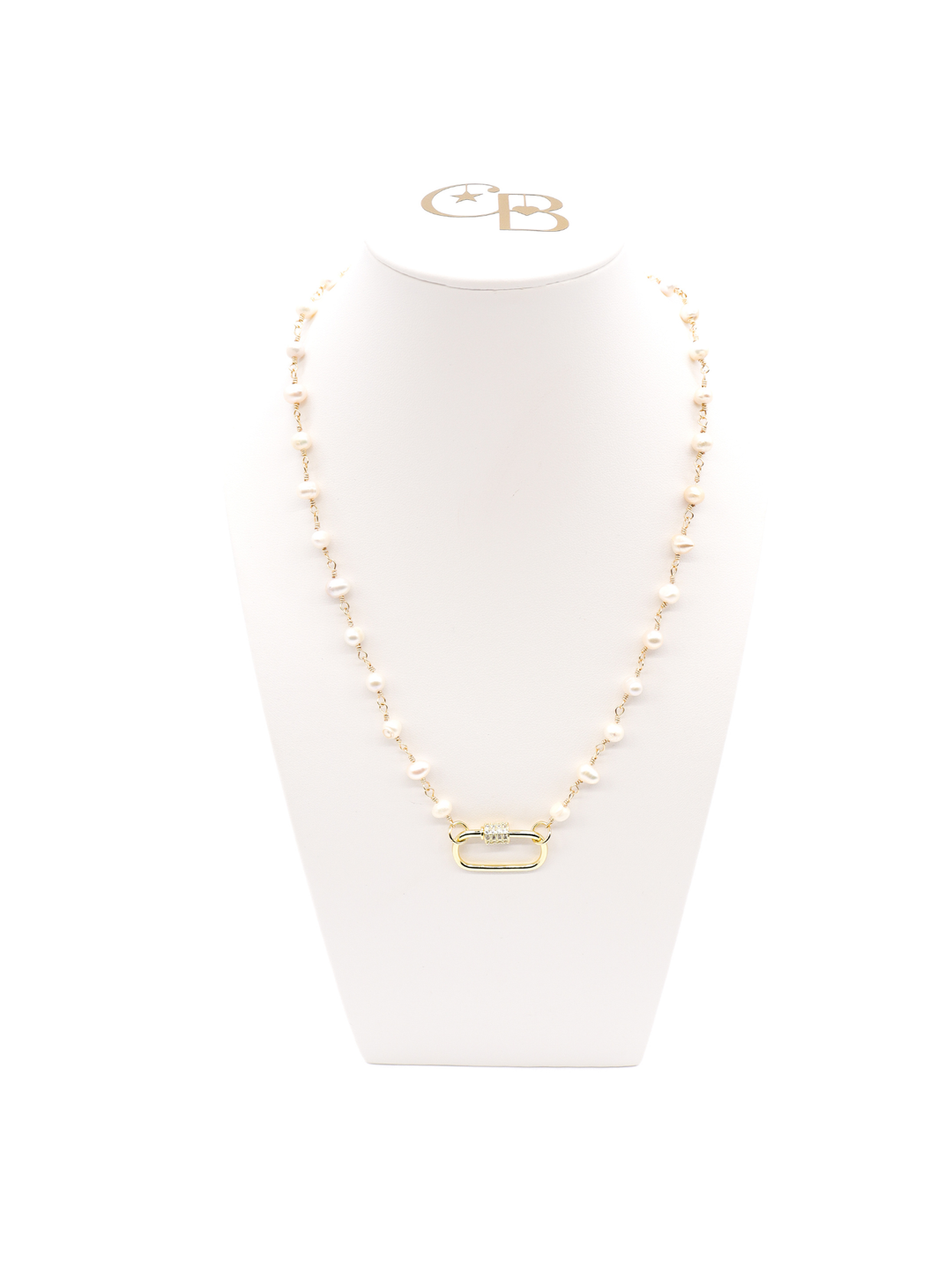 Gold Beth Charm Necklace with Large Gabi Carabiner