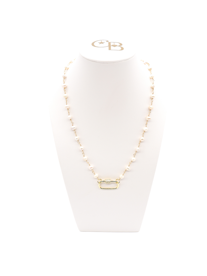 Gold Beth Charm Necklace with Large Gabi Carabiner