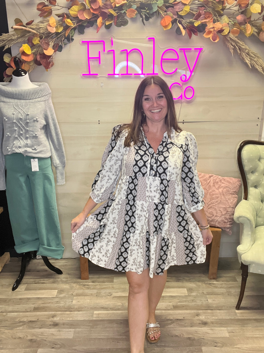 Printed Tiered Dress