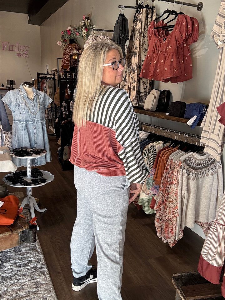 Grey Corduroy Joggers