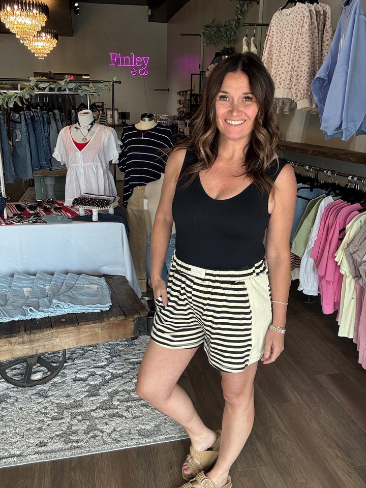 Beach Club Striped Lounge Shorts