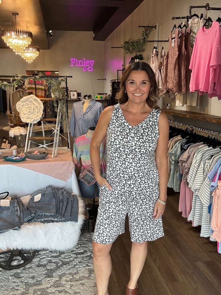 Summer Leopard Print Romper