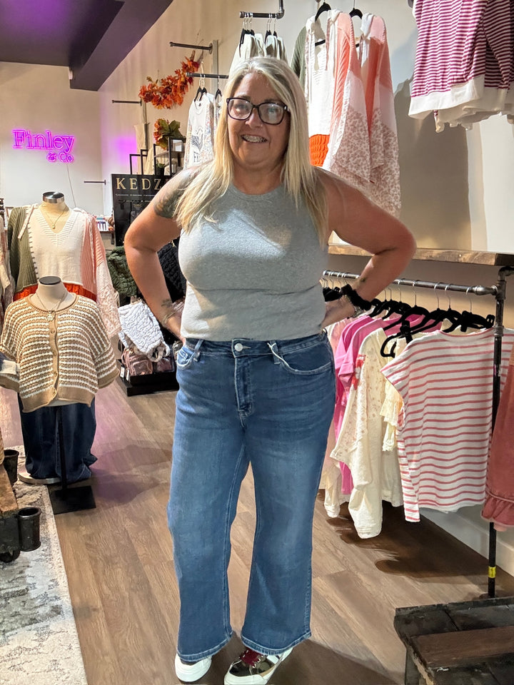 Lovervet High Rise Ankle Wide Jeans