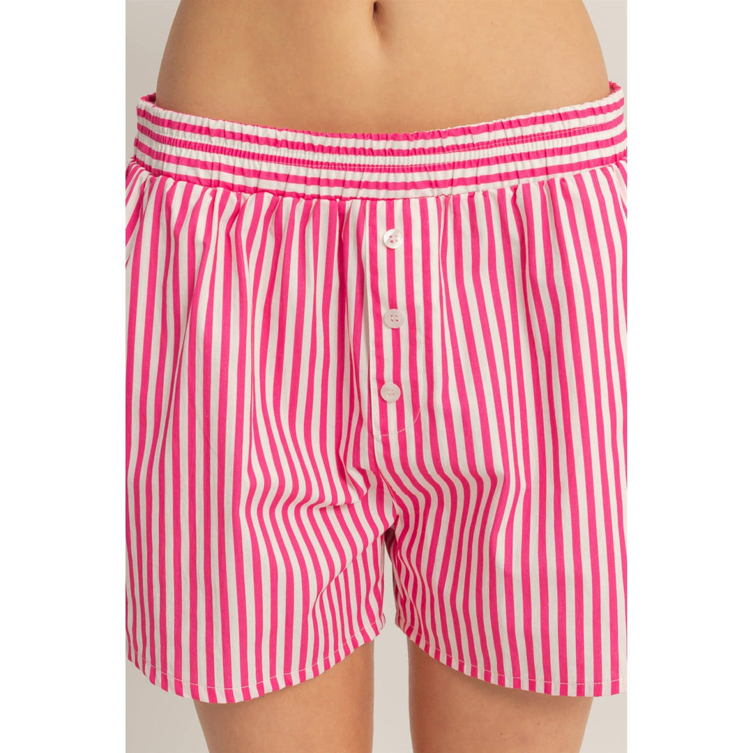 Striped Elastic Waist Boxer Shorts