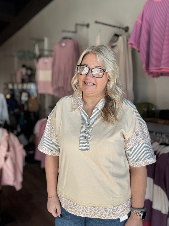 Patchwork Collared Tee