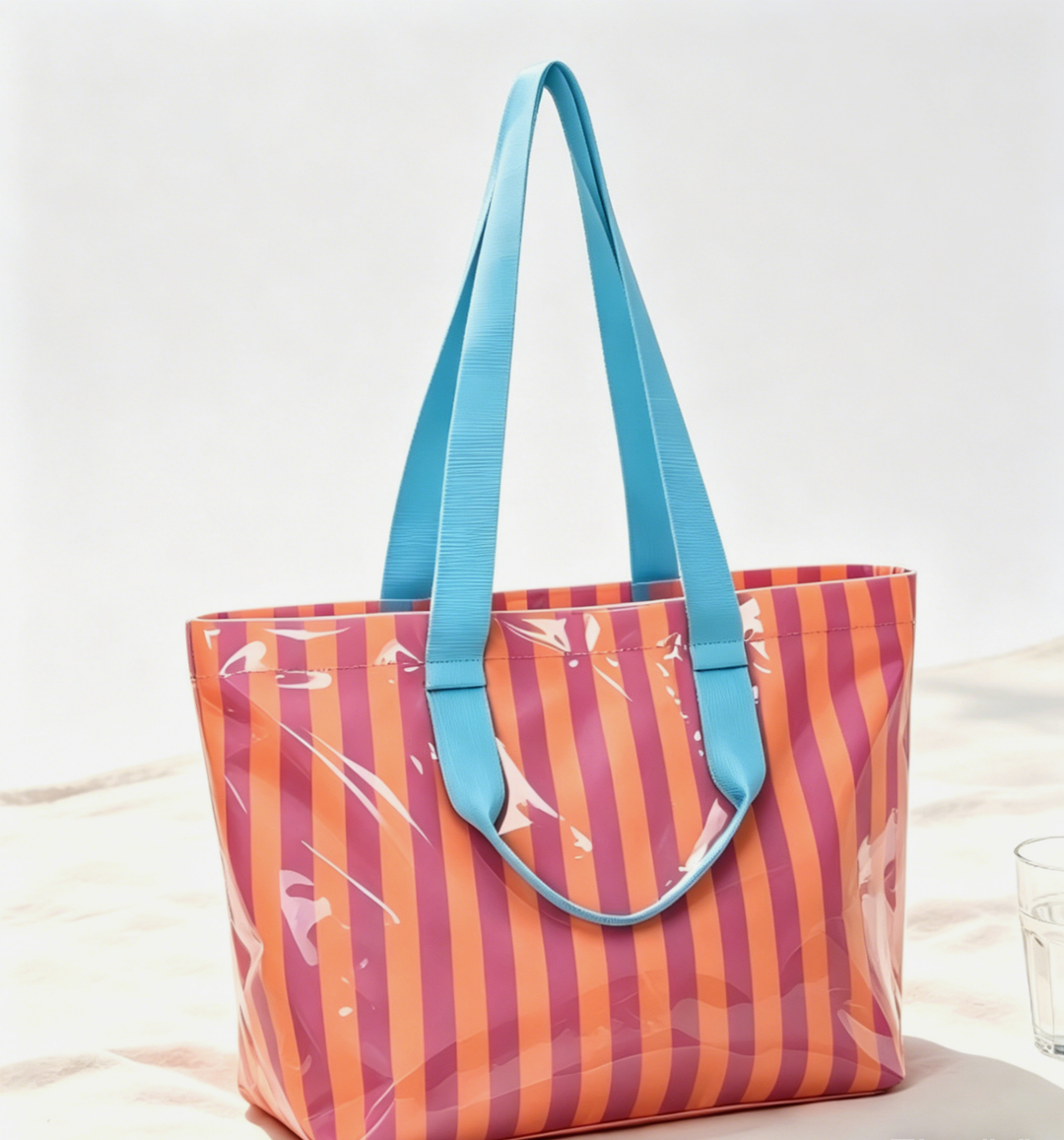 Striped Waterproof Beach Bag