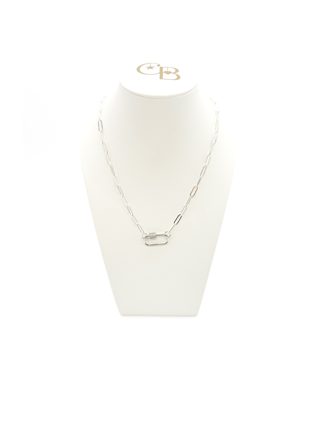 Silver Ashley Necklace with Gabi Carabiner 18"
